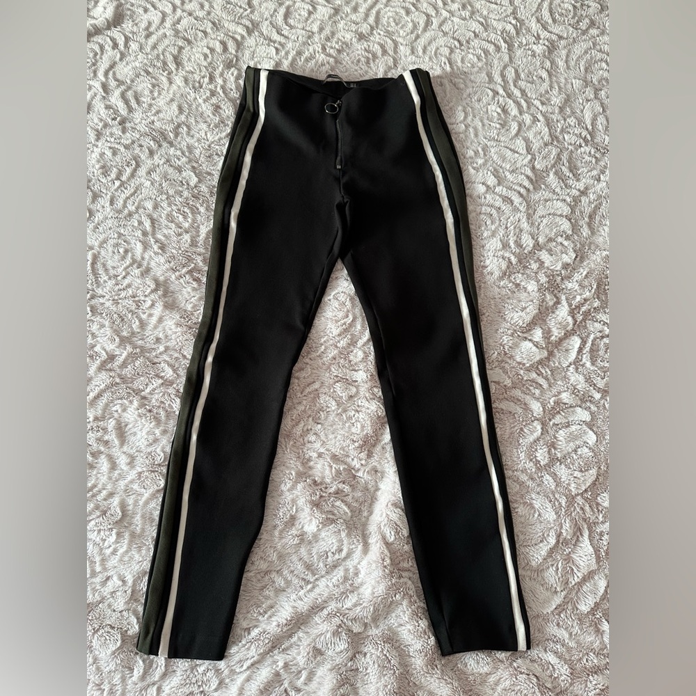 Zara Trafaluc black striped leggings